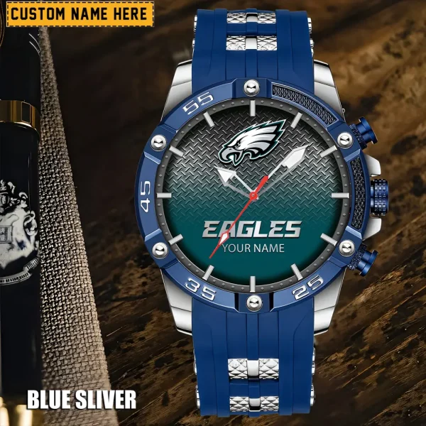 Philadelphia Eagles Mens Silicone Waterproof Date Fashion WristWatch ANZSSFWW026 - Image 6