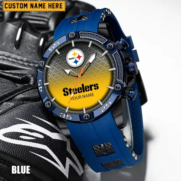 Pittsburgh Steelers Mens Silicone Waterproof Date Fashion WristWatch ANZSSFWW027 - Image 2