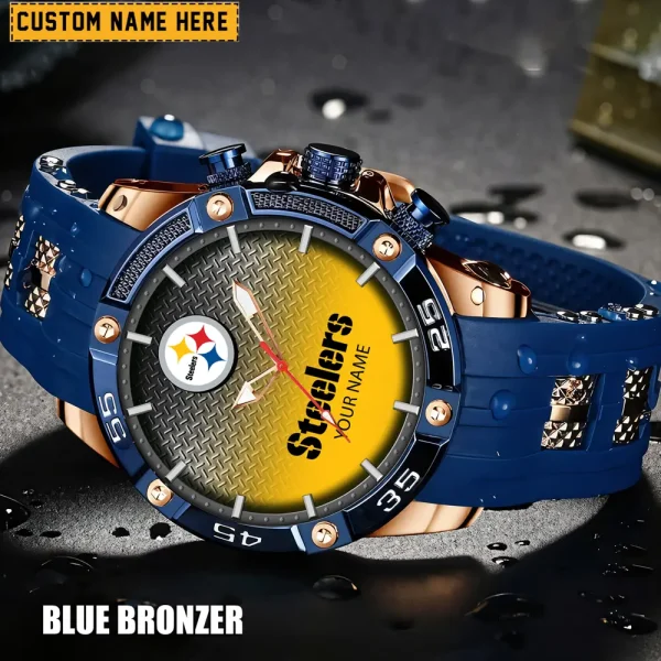 Pittsburgh Steelers Mens Silicone Waterproof Date Fashion WristWatch ANZSSFWW027 - Image 4