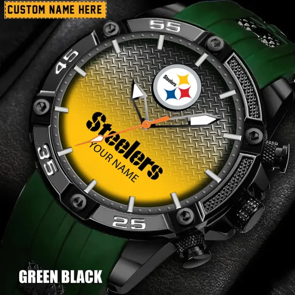 Pittsburgh Steelers Mens Silicone Waterproof Date Fashion WristWatch ANZSSFWW027 - Image 5