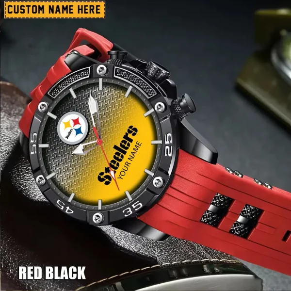 Pittsburgh Steelers Mens Silicone Waterproof Date Fashion WristWatch ANZSSFWW027 - Image 6