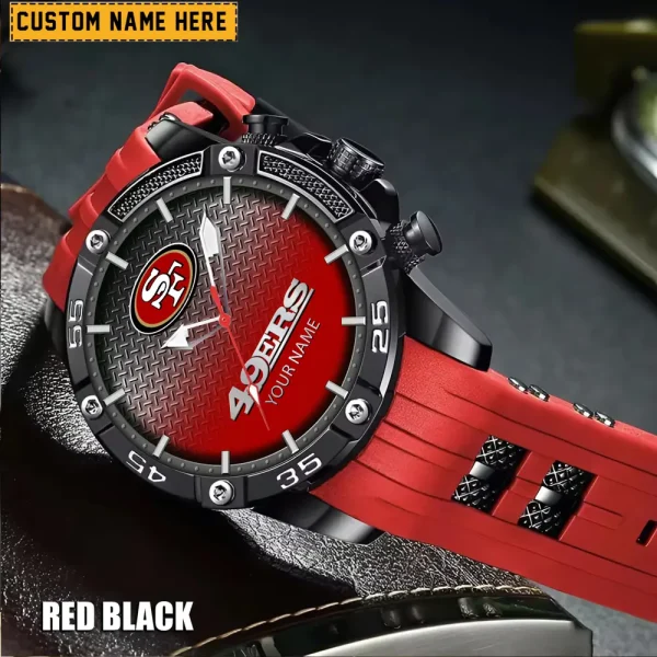 San Francisco 49ers Mens Silicone Waterproof Date Fashion WristWatch ANZSSFWW028 - Image 2