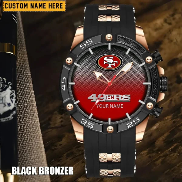 San Francisco 49ers Mens Silicone Waterproof Date Fashion WristWatch ANZSSFWW028