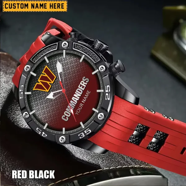 Washington Commanders Mens Silicone Waterproof Date Fashion WristWatch ANZSSFWW032 - Image 2