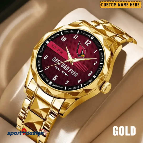 Arizona Cardinals Best Dad Ever Father's Day Gift Stainless Steel Fashion Business Watch ANZDMW163 - Image 2