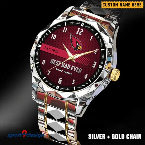 Arizona Cardinals Best Dad Ever Father's Day Gift Stainless Steel Fashion Business Watch ANZDMW163 - Image 3