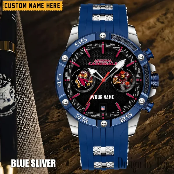 Arizona Cardinals Mens Silicone Waterproof Date Fashion WristWatch ANZSSFWW033 - Image 3