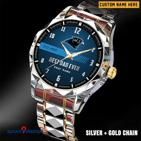 Carolina Panthers Best Dad Ever Father's Day Gift Stainless Steel Fashion Business Watch ANZDMW167 - Image 5