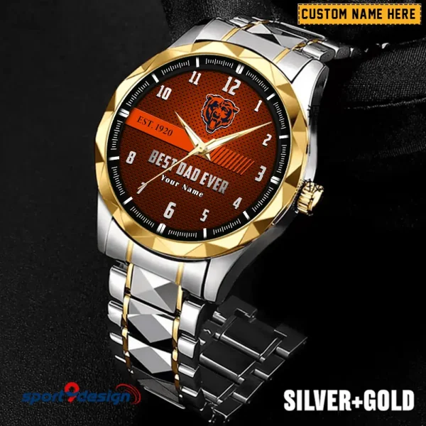 Chicago Bears Best Dad Ever Father's Day Gift Stainless Steel Fashion Business Watch ANZDMW168