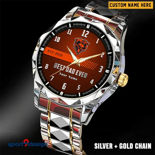 Chicago Bears Best Dad Ever Father's Day Gift Stainless Steel Fashion Business Watch ANZDMW168 - Image 5