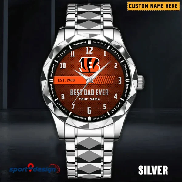 Cincinnati Bengals Best Dad Ever Father's Day Gift Stainless Steel Fashion Business Watch ANZDMW169 - Image 2