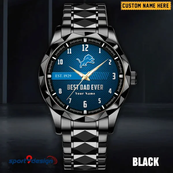 Detroit Lions Best Dad Ever Father's Day Gift Stainless Steel Fashion Business Watch ANZDMW173 - Image 3