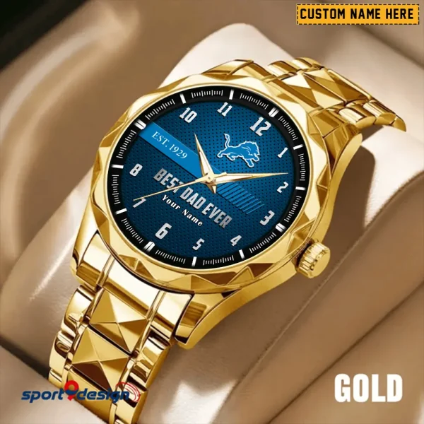 Detroit Lions Best Dad Ever Father's Day Gift Stainless Steel Fashion Business Watch ANZDMW173 - Image 5
