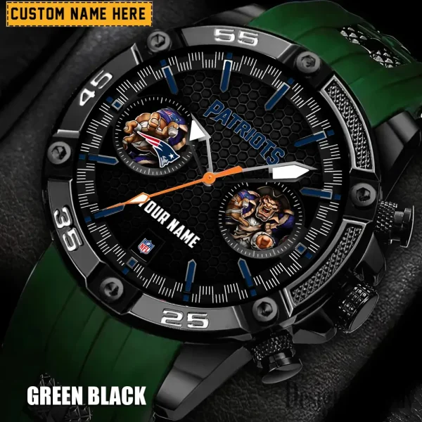 New England Patriots Mens Silicone Waterproof Date Fashion WristWatch ANZSSFWW034 - Image 3