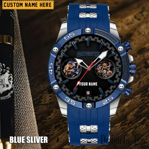 New England Patriots Mens Silicone Waterproof Date Fashion WristWatch ANZSSFWW034 - Image 4