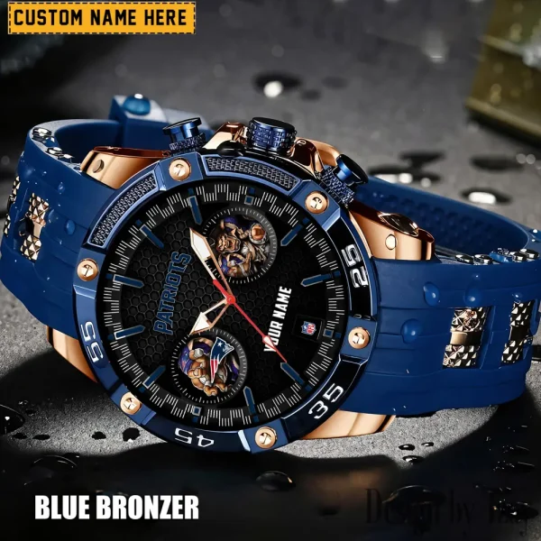 New England Patriots Mens Silicone Waterproof Date Fashion WristWatch ANZSSFWW034 - Image 6