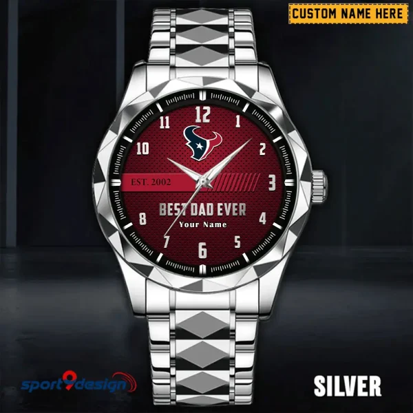 Houston Texans Best Dad Ever Father's Day Gift Stainless Steel Fashion Business Watch ANZDMW175 - Image 4