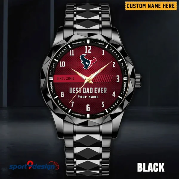Houston Texans Best Dad Ever Father's Day Gift Stainless Steel Fashion Business Watch ANZDMW175 - Image 5