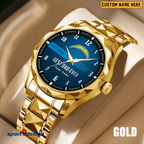 Los Angeles Chargers Best Dad Ever Father's Day Gift Stainless Steel Fashion Business Watch ANZDMW180 - Image 5