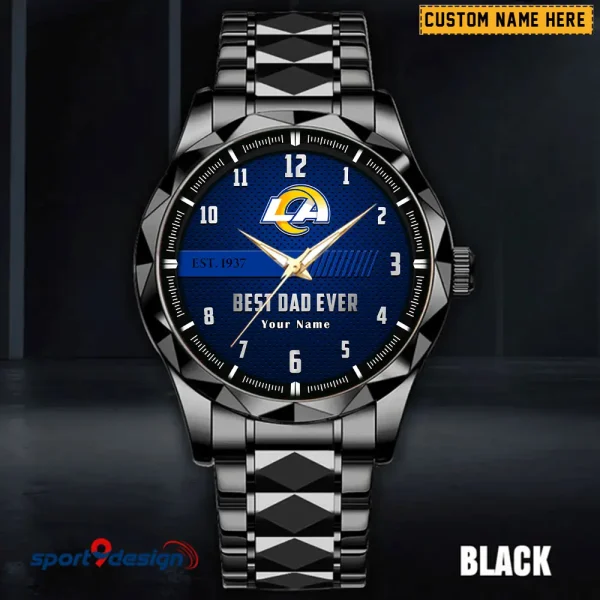 Los Angeles Rams Best Dad Ever Father's Day Gift Stainless Steel Fashion Business Watch ANZDMW181 - Image 5