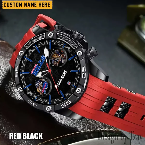 Buffalo Bills Mens Silicone Waterproof Date Fashion WristWatch ANZSSFWW037 - Image 4