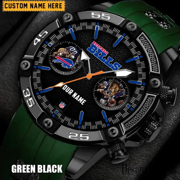 Buffalo Bills Mens Silicone Waterproof Date Fashion WristWatch ANZSSFWW037 - Image 5