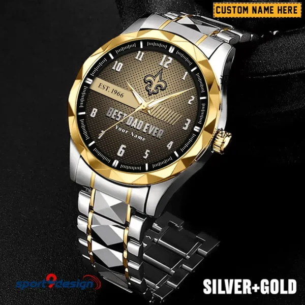 New Orleans Saints Best Dad Ever Father's Day Gift Stainless Steel Fashion Business Watch ANZDMW185