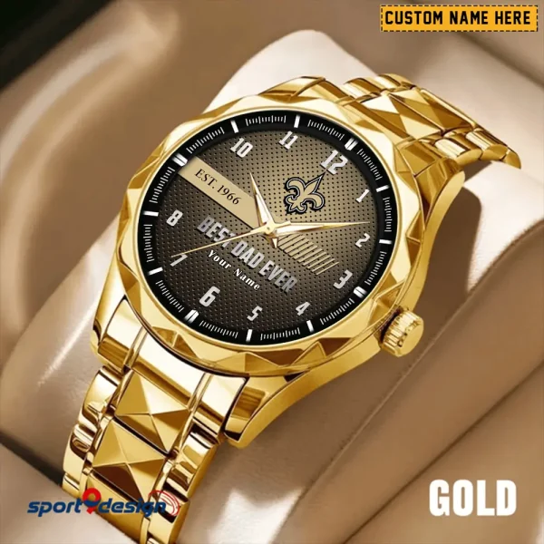 New Orleans Saints Best Dad Ever Father's Day Gift Stainless Steel Fashion Business Watch ANZDMW185 - Image 4