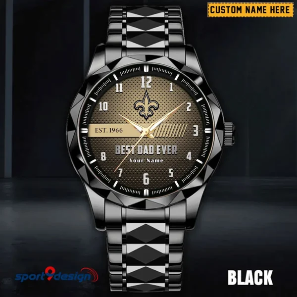 New Orleans Saints Best Dad Ever Father's Day Gift Stainless Steel Fashion Business Watch ANZDMW185 - Image 5