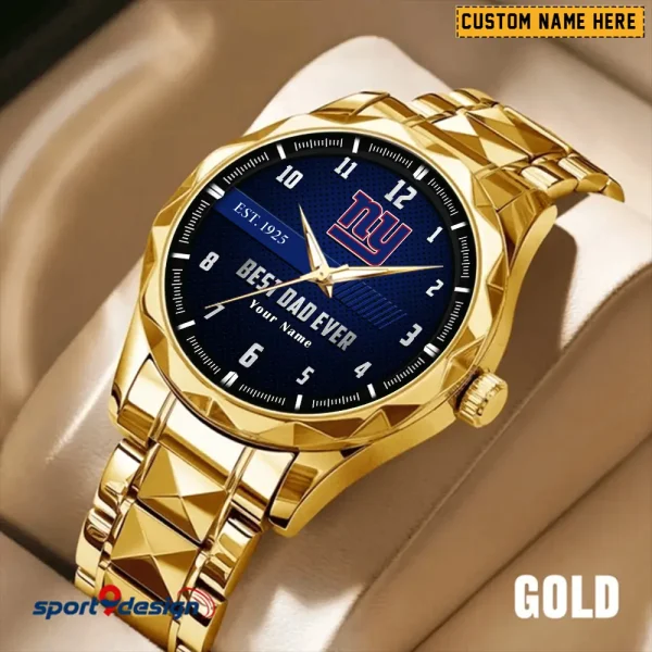 New York Giants Best Dad Ever Father's Day Gift Stainless Steel Fashion Business Watch ANZDMW186 - Image 2