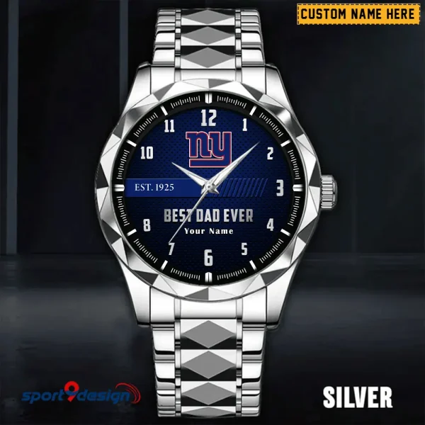 New York Giants Best Dad Ever Father's Day Gift Stainless Steel Fashion Business Watch ANZDMW186 - Image 4