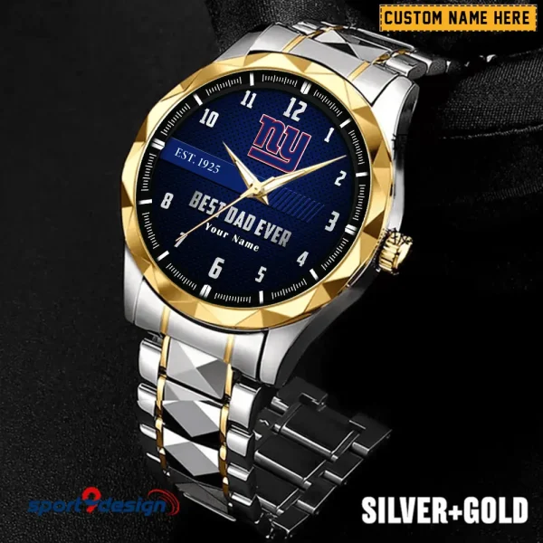 New York Giants Best Dad Ever Father's Day Gift Stainless Steel Fashion Business Watch ANZDMW186