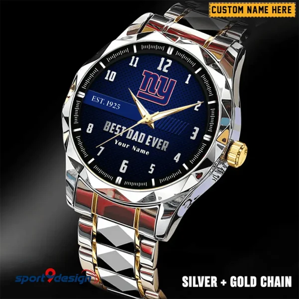 New York Giants Best Dad Ever Father's Day Gift Stainless Steel Fashion Business Watch ANZDMW186 - Image 5