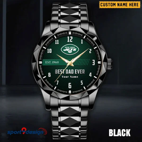 New York Jets Best Dad Ever Father's Day Gift Stainless Steel Fashion Business Watch ANZDMW187 - Image 3