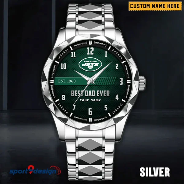 New York Jets Best Dad Ever Father's Day Gift Stainless Steel Fashion Business Watch ANZDMW187 - Image 5