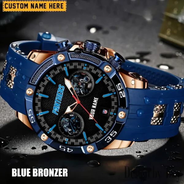 Carolina Panthers Mens Silicone Waterproof Date Fashion WristWatch ANZSSFWW038 - Image 3