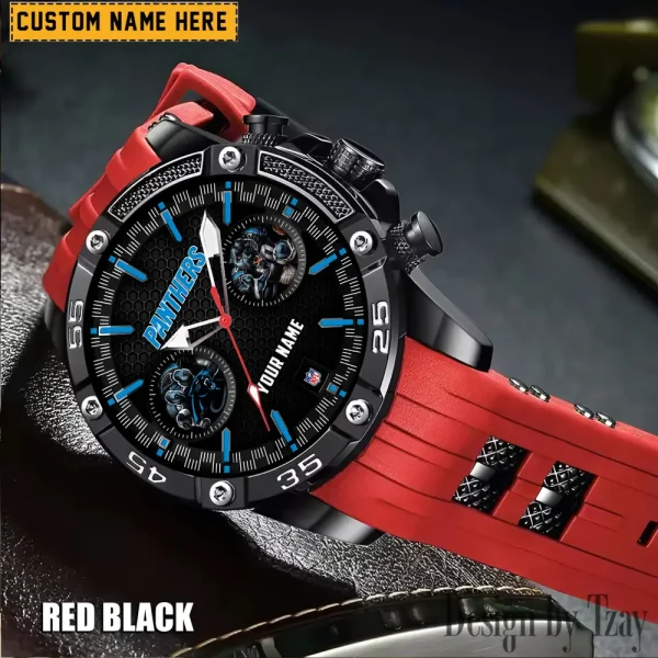 Carolina Panthers Mens Silicone Waterproof Date Fashion WristWatch ANZSSFWW038 - Image 6