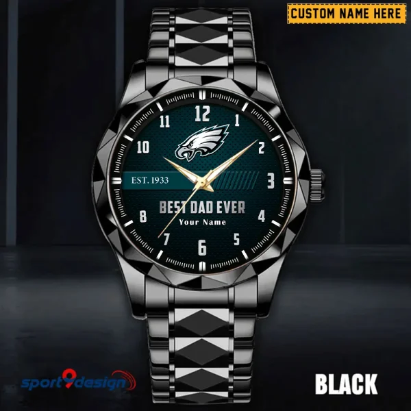 Philadelphia Eagles Best Dad Ever Father's Day Gift Stainless Steel Fashion Business Watch ANZDMW188 - Image 2