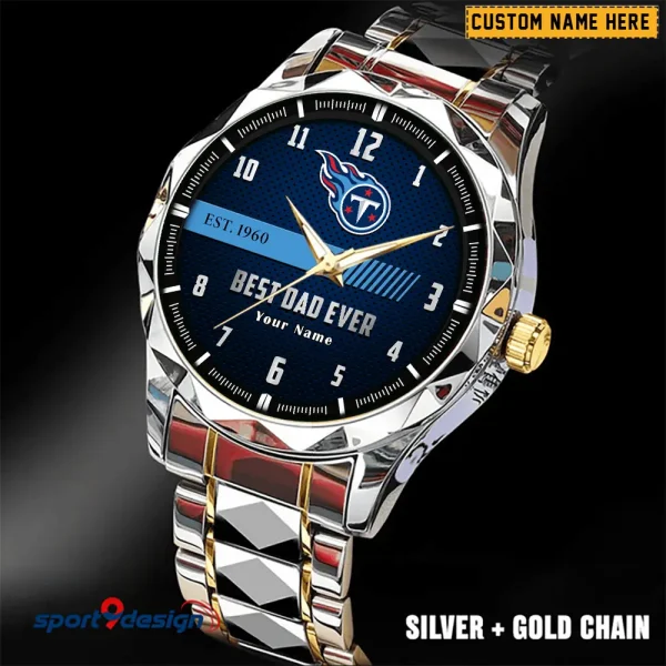 Tennessee Titans Best Dad Ever Father's Day Gift Stainless Steel Fashion Business Watch ANZDMW193 - Image 3