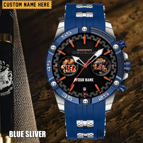 Cincinnati Bengals Mens Silicone Waterproof Date Fashion WristWatch ANZSSFWW040 - Image 5