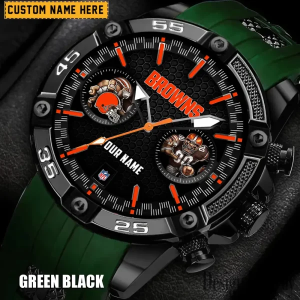 Cleveland Browns Mens Silicone Waterproof Date Fashion WristWatch ANZSSFWW041 - Image 3