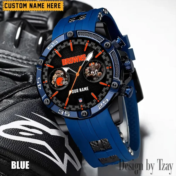 Cleveland Browns Mens Silicone Waterproof Date Fashion WristWatch ANZSSFWW041 - Image 4