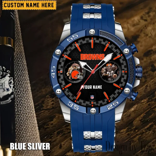 Cleveland Browns Mens Silicone Waterproof Date Fashion WristWatch ANZSSFWW041 - Image 5