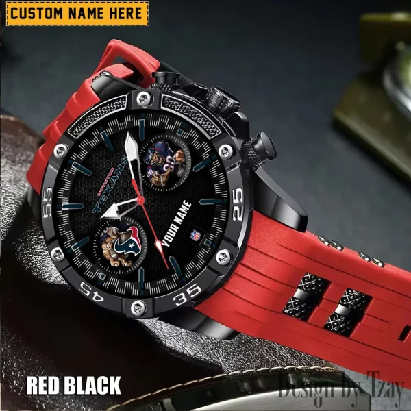 Houston Texans Mens Silicone Waterproof Date Fashion WristWatch ANZSSFWW045 - Image 4