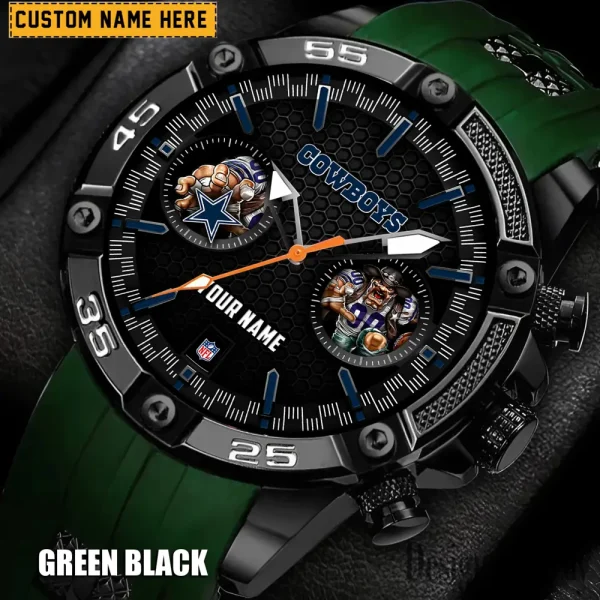Dallas Cowboys Mens Silicone Waterproof Date Fashion WristWatch ANZSSFWW042 - Image 3