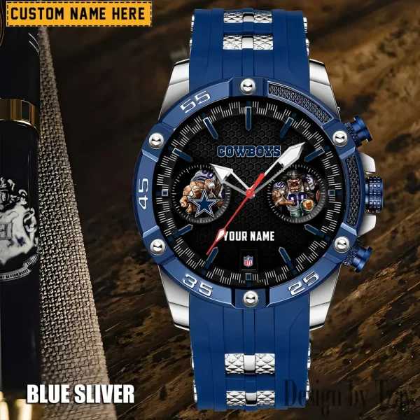 Dallas Cowboys Mens Silicone Waterproof Date Fashion WristWatch ANZSSFWW042 - Image 5