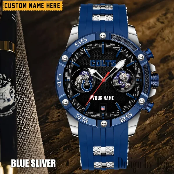 Indianapolis Colts Mens Silicone Waterproof Date Fashion WristWatch ANZSSFWW046 - Image 2