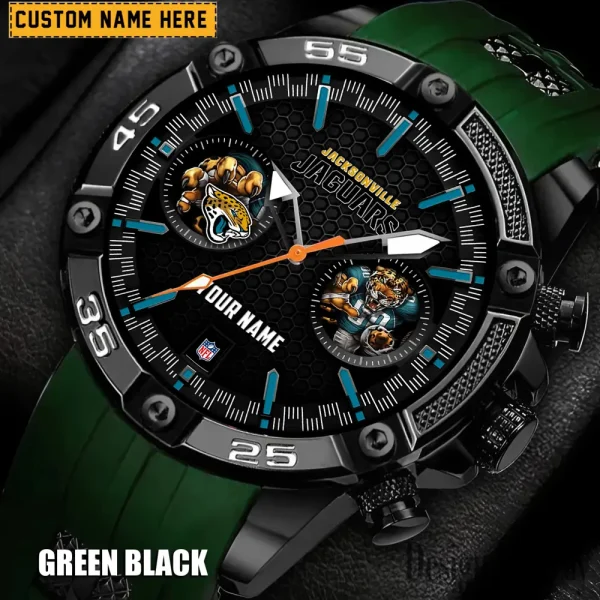 Jacksonville Jaguars Mens Silicone Waterproof Date Fashion WristWatch ANZSSFWW047 - Image 2
