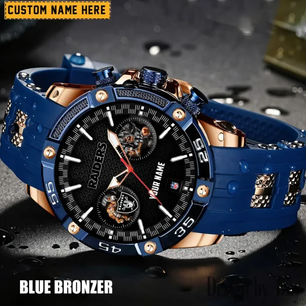Las Vegas Raiders Mens Silicone Waterproof Date Fashion WristWatch ANZSSFWW049 - Image 3
