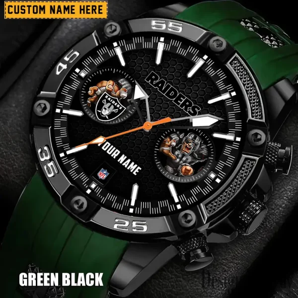 Las Vegas Raiders Mens Silicone Waterproof Date Fashion WristWatch ANZSSFWW049 - Image 5